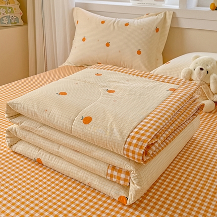 91家纺网 家纺一手货源 找家纺 （总）梦依依 2025新款小清新印花系列里外全棉棉花被夏被四件套