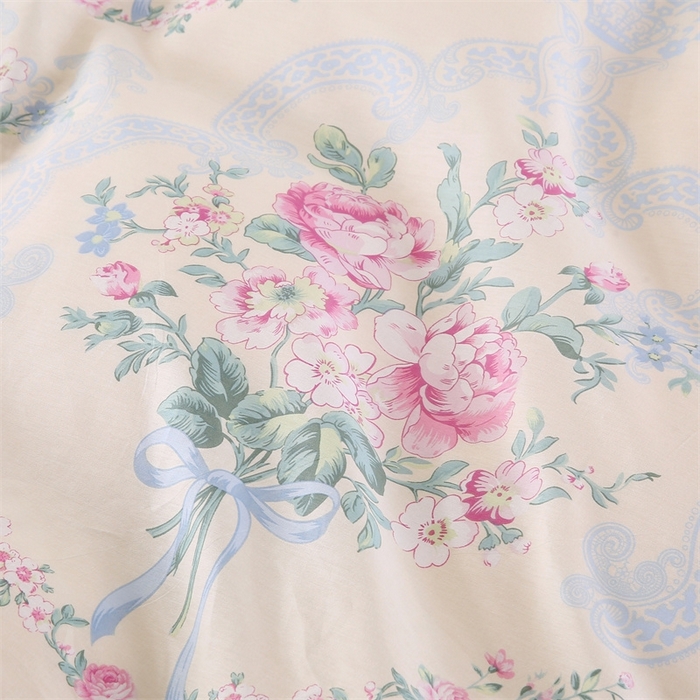 91家纺网 家纺一手货源 找家纺 （总）梦舒羽2025新款全棉小清新印花加厚宿舍床单床裙款四件套