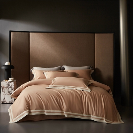 时亿家居 2025新款100支长绒棉迈阿密系列四件套 迈阿密卡其色