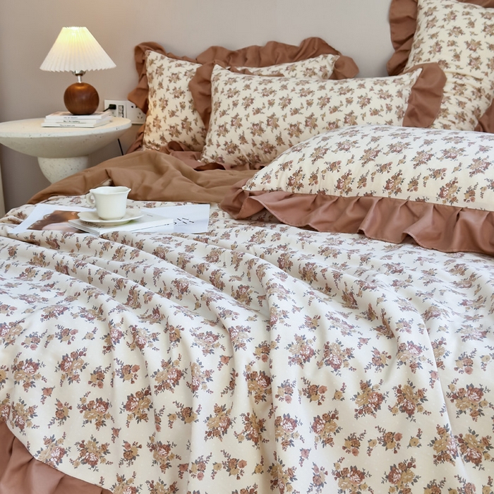 91家纺网 家纺一手货源 找家纺 梦莱斯2025新款针织棉夏被四件套 枫叶小镇