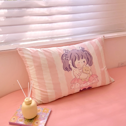 DoDo 兜兜2025新款40支全棉印花单枕套 可爱女生-大版