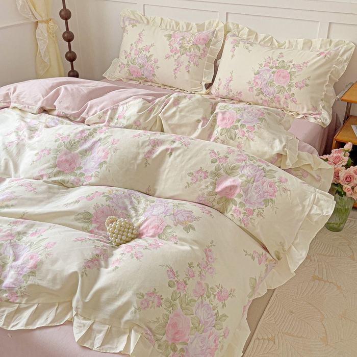 91家纺网 家纺一手货源 找家纺 澳梵家居 2025新款全棉印花韩版花间捕梦四件套 倾城时光