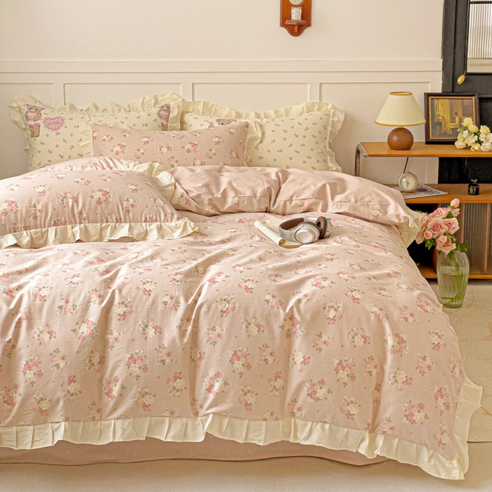 91家纺网 家纺一手货源 找家纺 澳梵家居 2025新款全棉印花韩版花间捕梦四件套 春澜