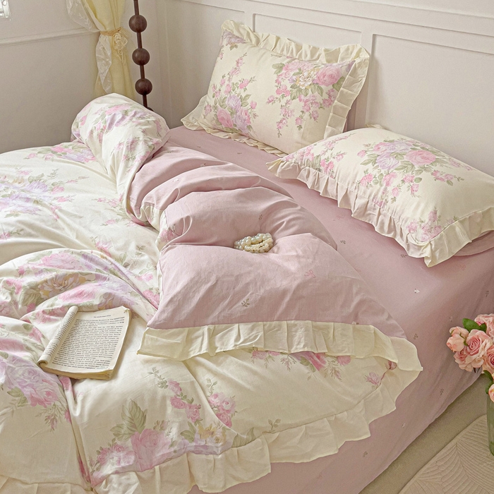 91家纺网 家纺一手货源 找家纺 澳梵家居 2025新款全棉印花韩版花间捕梦四件套 倾城时光