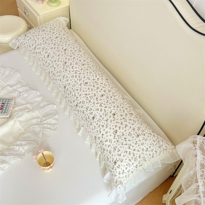 91家纺网 家纺一手货源 找家纺 梦舒羽2025新款针织棉双层纱花边枕头套情侣双人枕套枕芯套枕头内胆套 花边款-花仙子