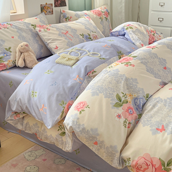 91家纺网 家纺一手货源 找家纺 寻米 2025新款13070全棉纯棉印花单被套 花涧入梦