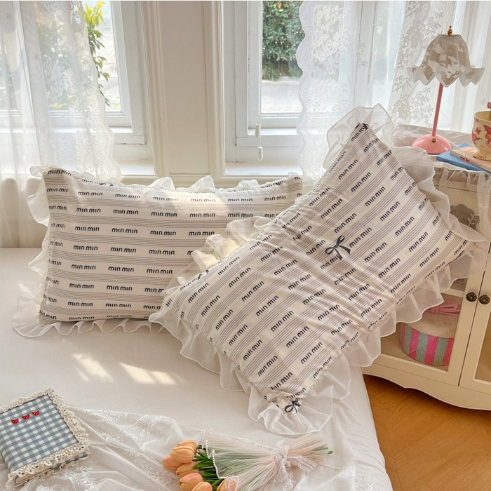 91家纺网 家纺一手货源 找家纺 梦舒羽  2025新款针织棉双层纱花边枕头套双人枕套枕芯套宿舍单人枕头内胆套 花边款-时尚先生