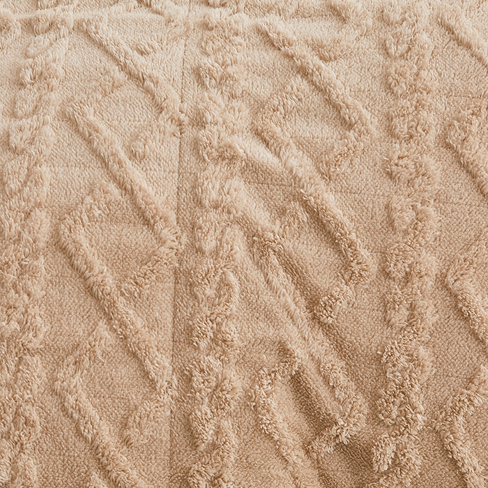 91家纺网 家纺一手货源 找家纺 澳梵家居 2025新款塔芙绒提花毛毯盖毯 卡其-灰