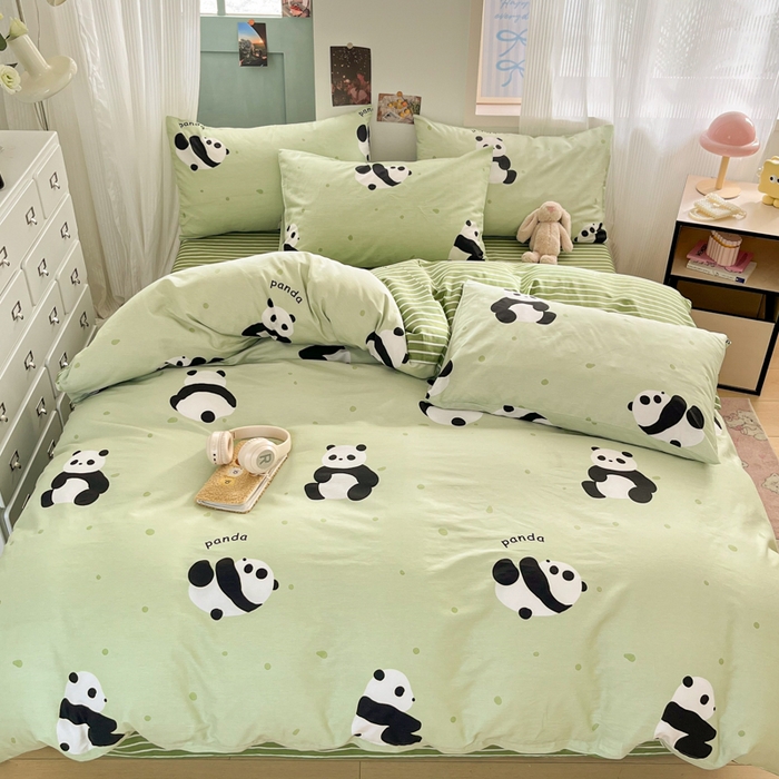 91家纺网 家纺一手货源 找家纺 寻米 2025新款13070全棉纯棉印花单被套 爱你熊