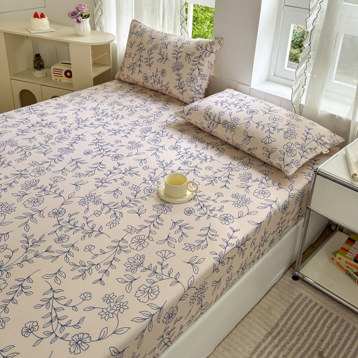 91家纺网 家纺一手货源 找家纺 莱登卡奴 新款A类100%全棉老粗布单品系列 蓝海山居