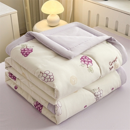 91家纺网 家纺一手货源 找家纺   壹张床  2025新款A类针织棉双层纱100%新疆棉花夏凉被《包检测》（提供买家秀） 紫葡萄