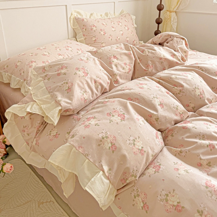 91家纺网 家纺一手货源 找家纺 澳梵家居 2025新款全棉印花韩版花间捕梦四件套 春澜