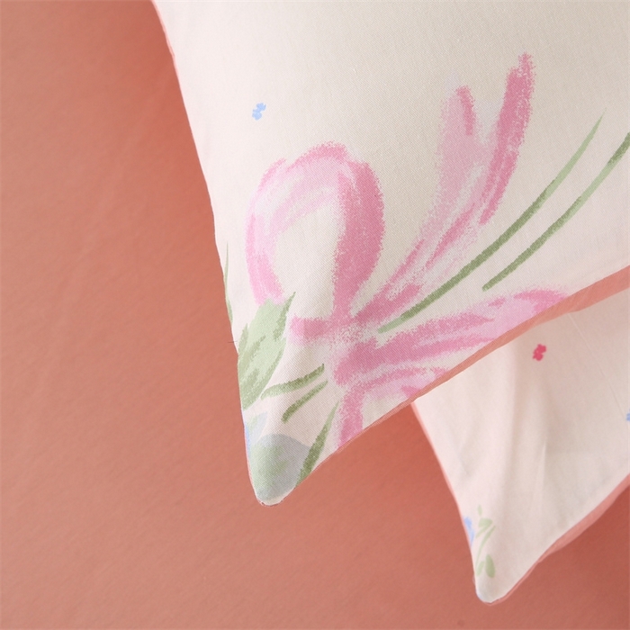 91家纺网 家纺一手货源 找家纺 梦舒羽2025新款全棉小清新印花加厚宿舍床单床裙款四件套 陌上花开-全棉