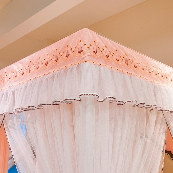 91家纺网 家纺一手货源 找家纺 锦逸家居 2025新款双层遮光防蚊落地蚊帐 温馨玉