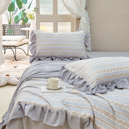 91家纺网 家纺一手货源 找家纺 梦莱斯2025新款针织棉夏被四件套 金色阳光