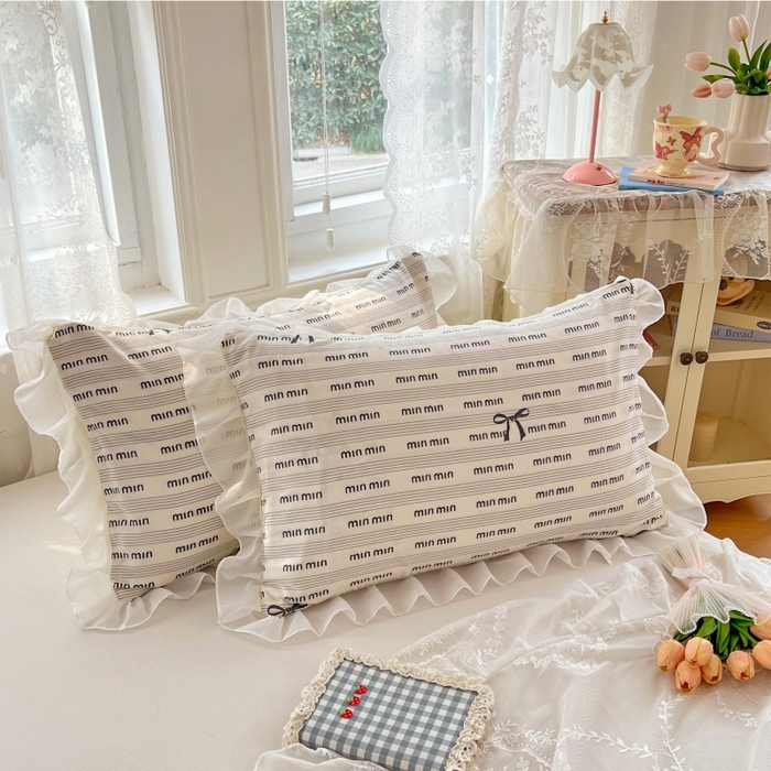 91家纺网 家纺一手货源 找家纺 梦舒羽  2025新款针织棉双层纱花边枕头套双人枕套枕芯套宿舍单人枕头内胆套 花边款-时尚先生