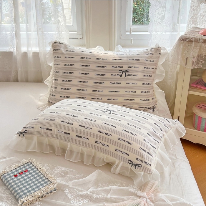 91家纺网 家纺一手货源 找家纺 梦舒羽  2025新款针织棉双层纱花边枕头套双人枕套枕芯套宿舍单人枕头内胆套 花边款-时尚先生