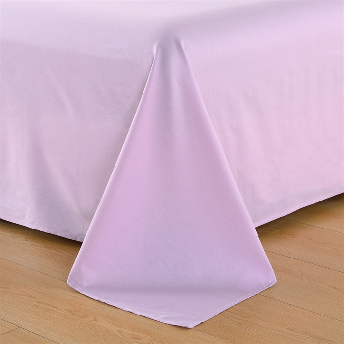 91家纺网 家纺一手货源 找家纺 梦舒羽2025新款全棉小清新印花加厚宿舍床单床裙款四件套 紫色郁金香-全棉