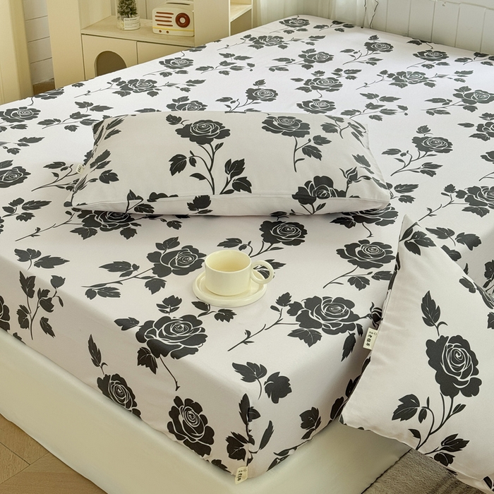 91家纺网 家纺一手货源 找家纺 莱登卡奴 新款A类100%全棉老粗布单品系列 玫瑰情缘