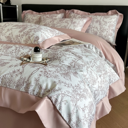 91家纺网 家纺一手货源 找家纺 （总）金牛座2025新款细斜纹数码印花缦影四件套