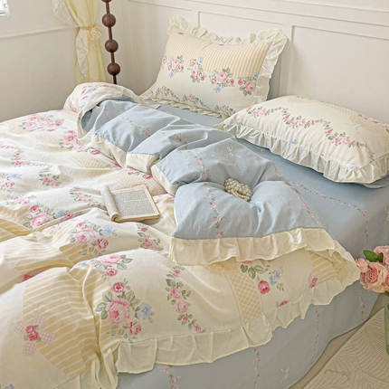 澳梵家居 2025新款全棉印花韩版花间捕梦四件套 春寻