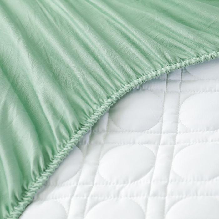 91家纺网 家纺一手货源 找家纺 佳笠家居 2025新款全棉纯棉夹棉床笠四季通用席梦思保护套床罩 薄荷绿