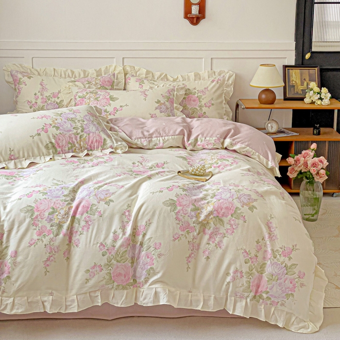 91家纺网 家纺一手货源 找家纺 澳梵家居 2025新款全棉印花韩版花间捕梦四件套 倾城时光