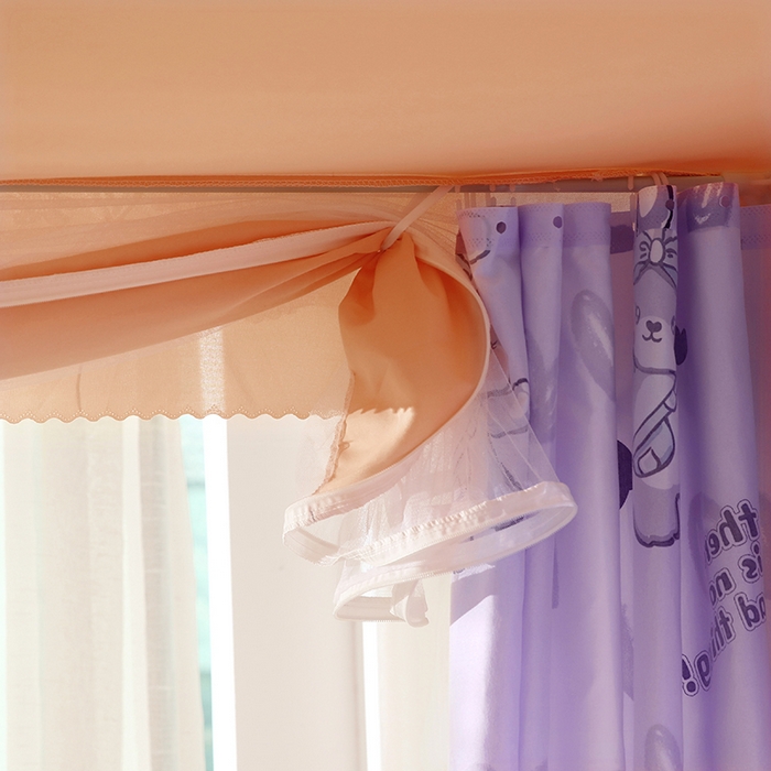 91家纺网 家纺一手货源 找家纺 显高蚊帐 2025新款U型坐床遮光防尘床帘式蚊帐 兔公主