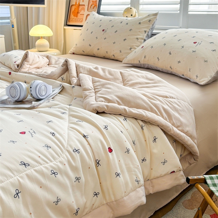 91家纺网 家纺一手货源 找家纺   壹张床  2025新款A类针织棉双层纱100%新疆棉花夏凉被《包检测》（提供买家秀） 蝴蝶情结