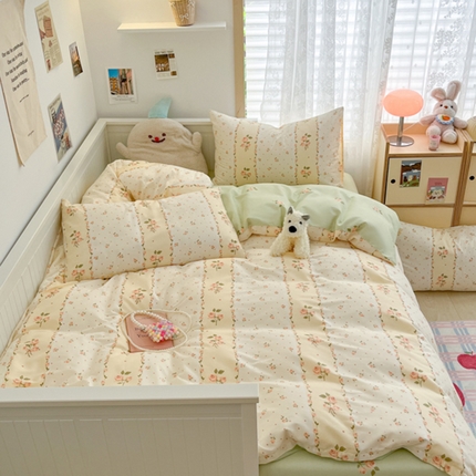 寻米 2025新款13070全棉纯棉印花单被套 沐浴玫瑰