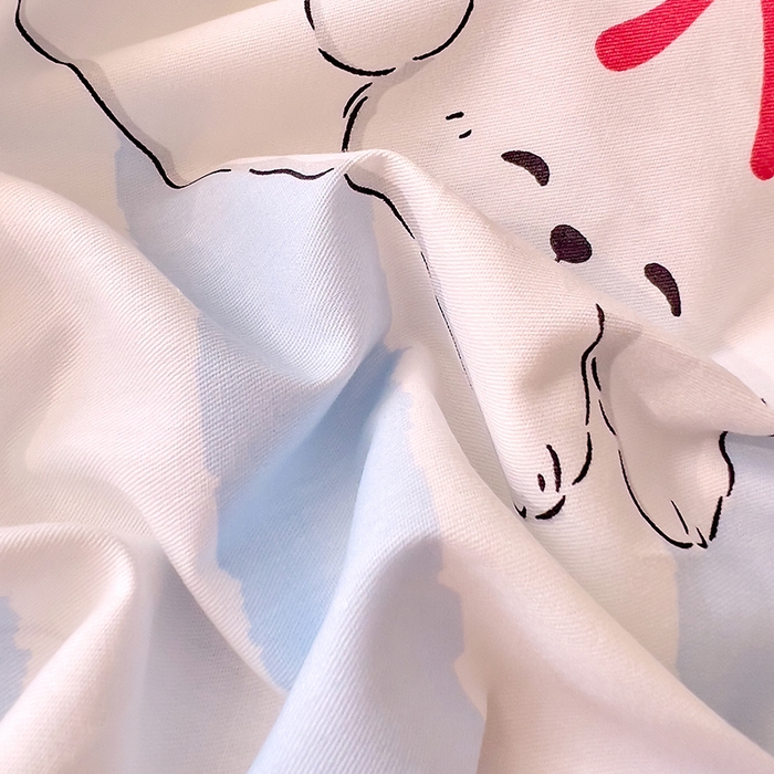 91家纺网 家纺一手货源 找家纺 DoDo 兜兜2025新款40支全棉印花单枕套 蝴蝶结小狗-小版