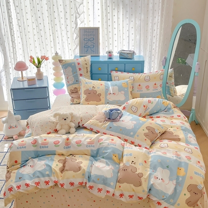 寻米 2025新款13070全棉纯棉印花单被套 萌宠乐园
