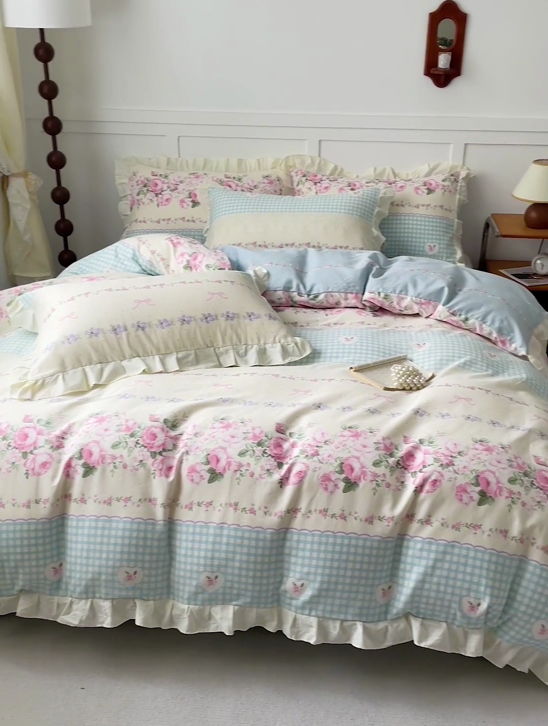 91家纺网 家纺一手货源 找家纺 （总）澳梵家居 2025新款全棉印花韩版花间捕梦四件套