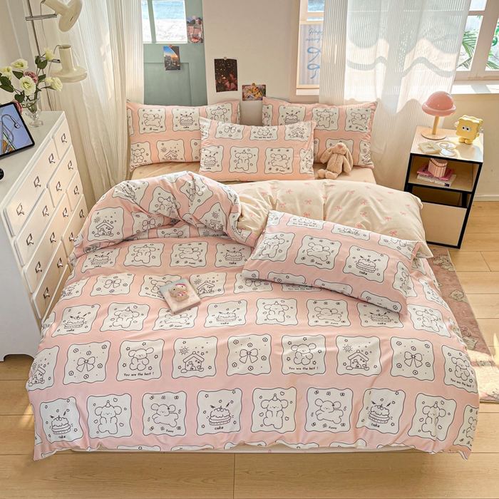 91家纺网 家纺一手货源 找家纺 寻米 2025新款13070全棉纯棉印花单被套 狗狗派对