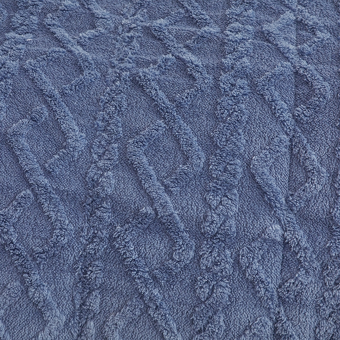 91家纺网 家纺一手货源 找家纺 澳梵家居 2025新款塔芙绒提花毛毯盖毯 雾霾蓝-白