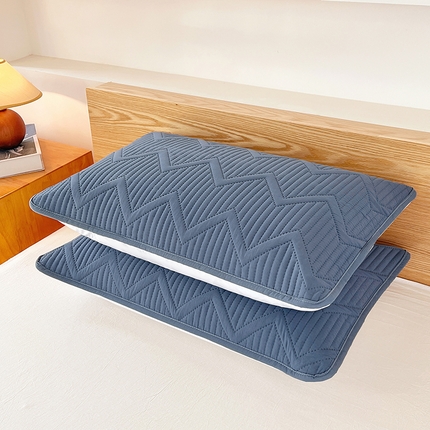 曼陀罗 2025新款水波纹防水枕套 水波纹-宾利蓝