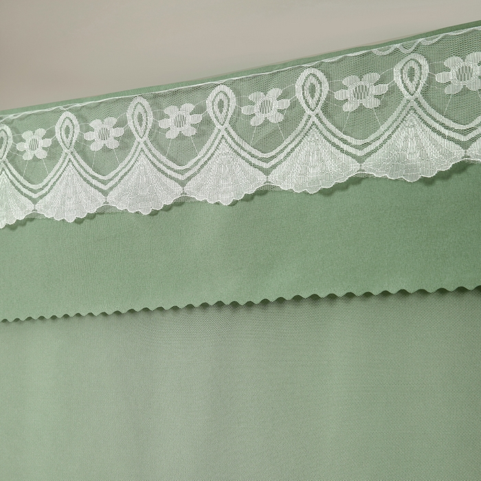 91家纺网 家纺一手货源 找家纺 显高蚊帐 2025新款U型坐床遮光防尘床帘式蚊帐 抹茶绿