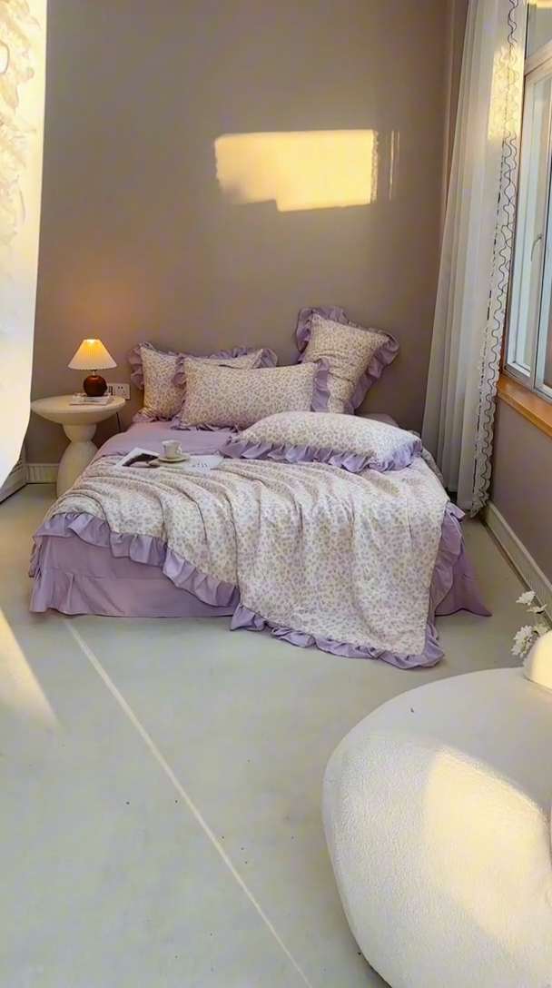 91家纺网 家纺一手货源 找家纺 梦莱斯2025新款针织棉夏被四件套 迭迭香色