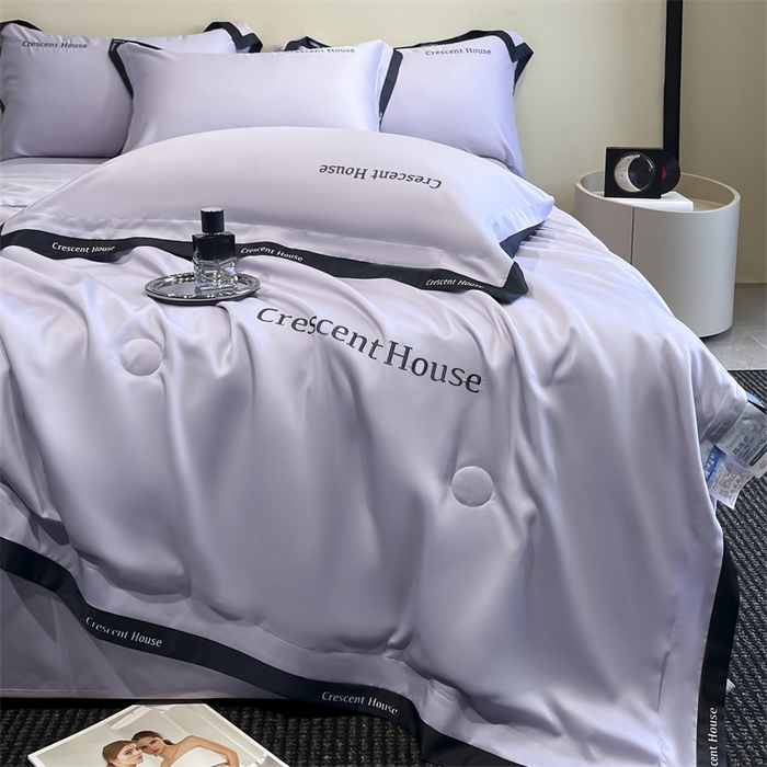 91家纺网 家纺一手货源 找家纺 笙意家纺 2025新款水洗冰丝夏被四件套-卡瑞娜系列 星黛紫