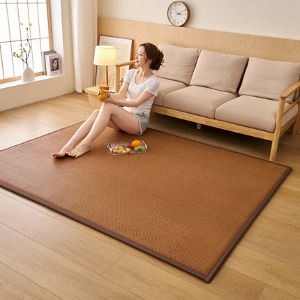 艺博床垫 2025新款竹藤席地垫 饼干花-棕