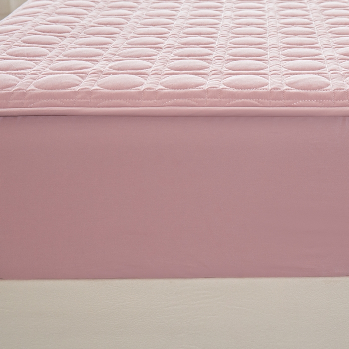 91家纺网 家纺一手货源 找家纺 佳笠家居 2025新款全棉纯棉夹棉床笠四季通用席梦思保护套床罩 豆沙粉