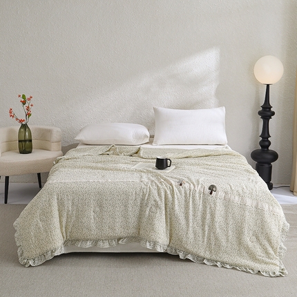 91家纺网 家纺一手货源 找家纺 （总）有货2025新款韩系皱皱纱森系治愈被