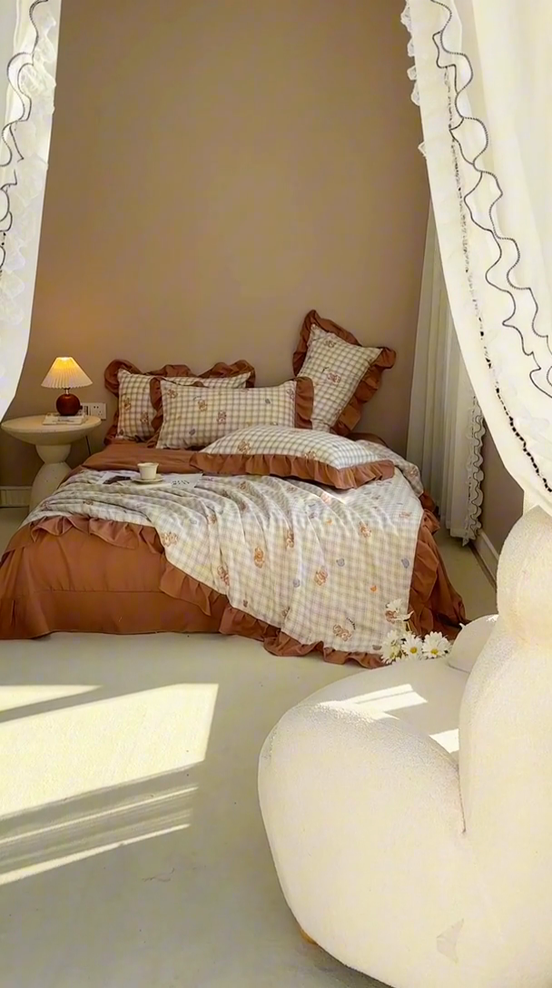 91家纺网 家纺一手货源 找家纺 梦莱斯2025新款针织棉夏被四件套 女仆熊