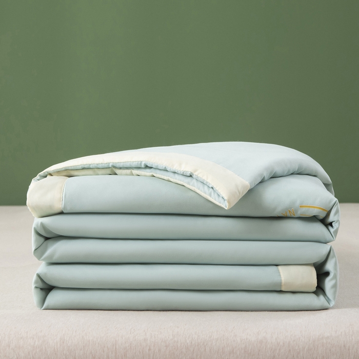 91家纺网 家纺一手货源 找家纺 帕芬鸟 2025新款亲肤磨毛夏被 薄荷绿