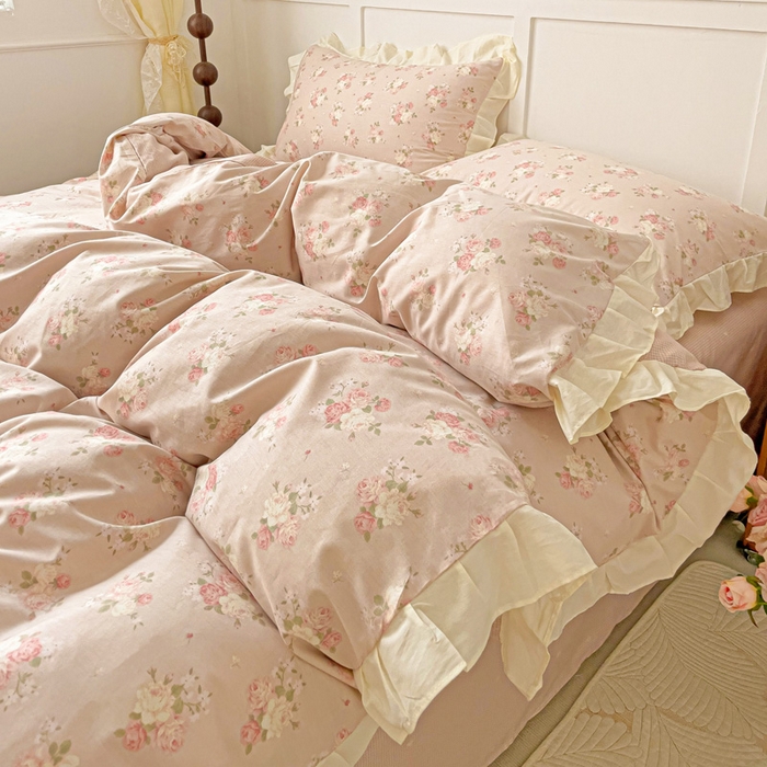 91家纺网 家纺一手货源 找家纺 澳梵家居 2025新款全棉印花韩版花间捕梦四件套 春澜