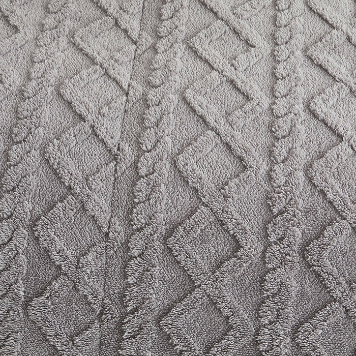 91家纺网 家纺一手货源 找家纺 澳梵家居 2025新款塔芙绒提花毛毯盖毯 深灰-白