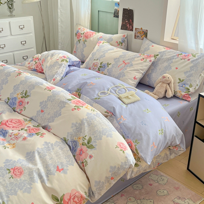 91家纺网 家纺一手货源 找家纺 寻米 2025新款13070全棉纯棉印花单被套 花涧入梦