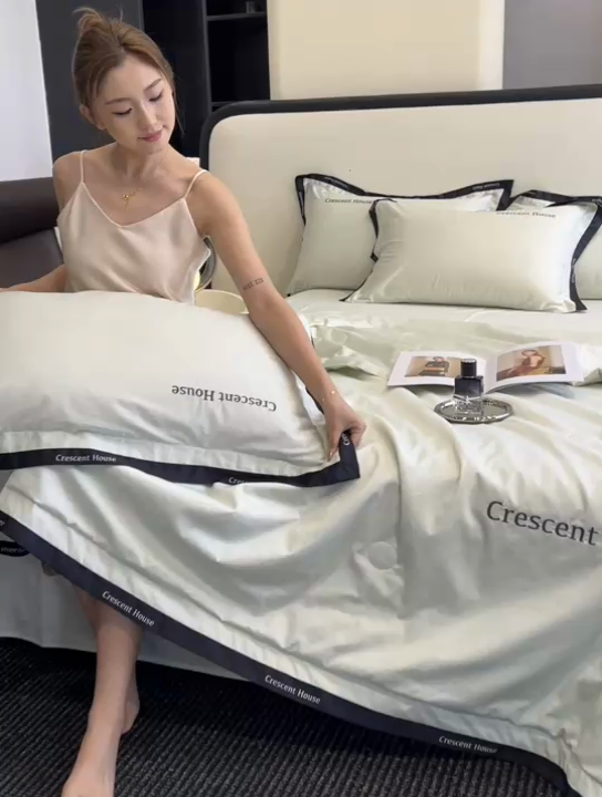 91家纺网 家纺一手货源 找家纺 笙意家纺 2025新款水洗冰丝夏被四件套-卡瑞娜系列 水果清香