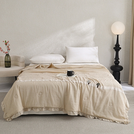 91家纺网 家纺一手货源 找家纺 （总）有货2025新款韩系皱皱纱森系治愈被