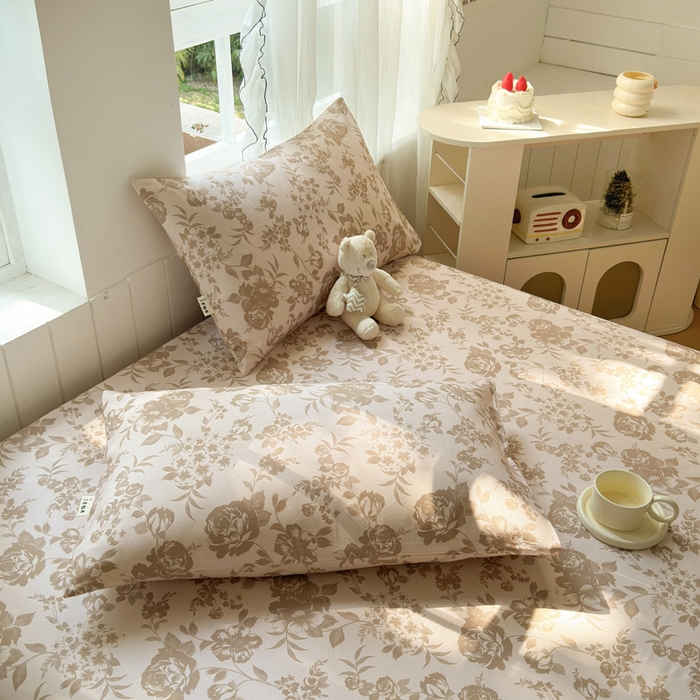 91家纺网 家纺一手货源 找家纺 莱登卡奴 新款A类100%全棉老粗布单品系列-床单 花间萌趣